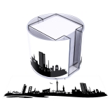 runde Zettelbox - Motiv Hamburg Skyline